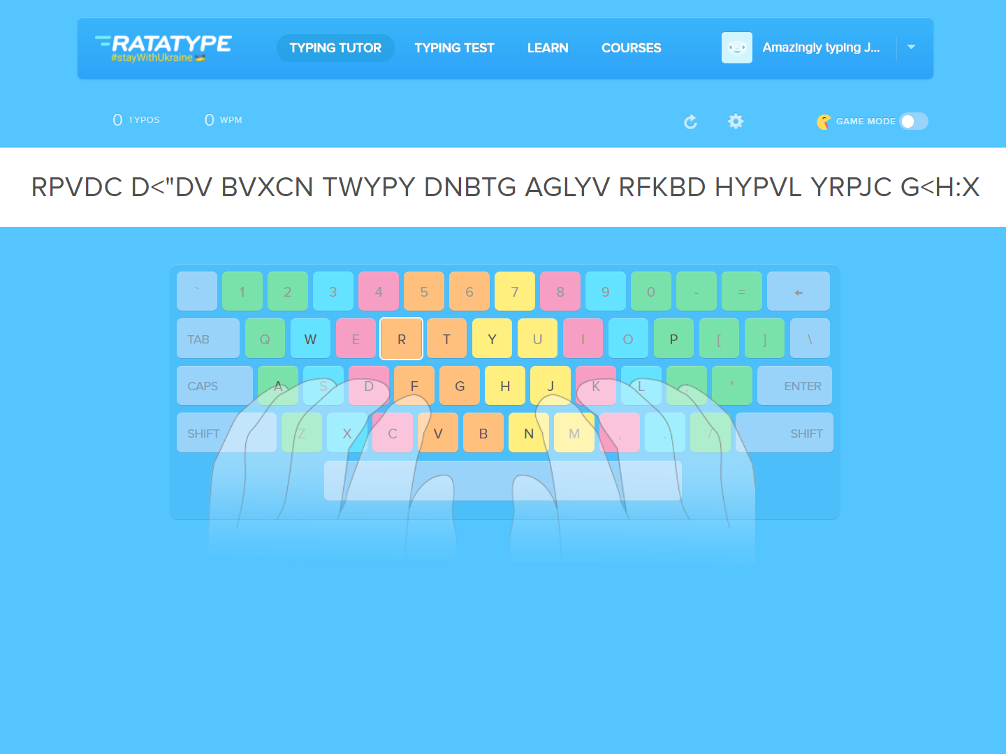 Groups for touch typing competitions — Ratatype