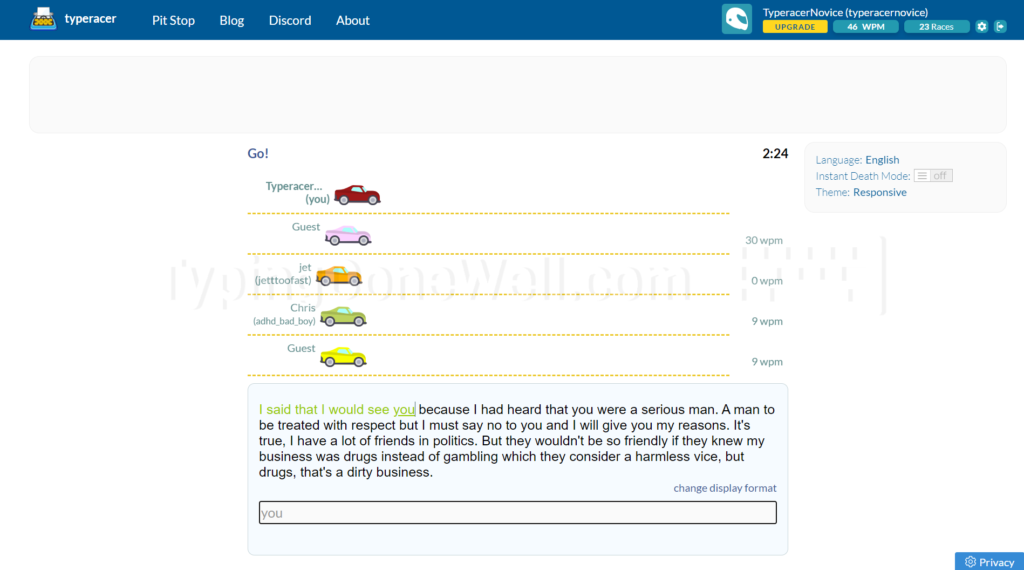 TypeRacer - Test your typing speed and learn to type faster. Free